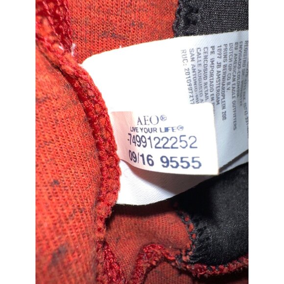 American Eagle Outfitters Rust Red Active Flex Hoodie Mens Large Cotton Polyeste - Picture 8 of 9